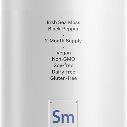 Codeage Raw Wildcrafted Irish Sea Moss Dietary Supplement - with Bladderwreck, Burdock Root, Spirulina, BioPerine & Peppermint Oil - Vegan, Non-GMO - Superfood Mineral Complex - 120 Capsules