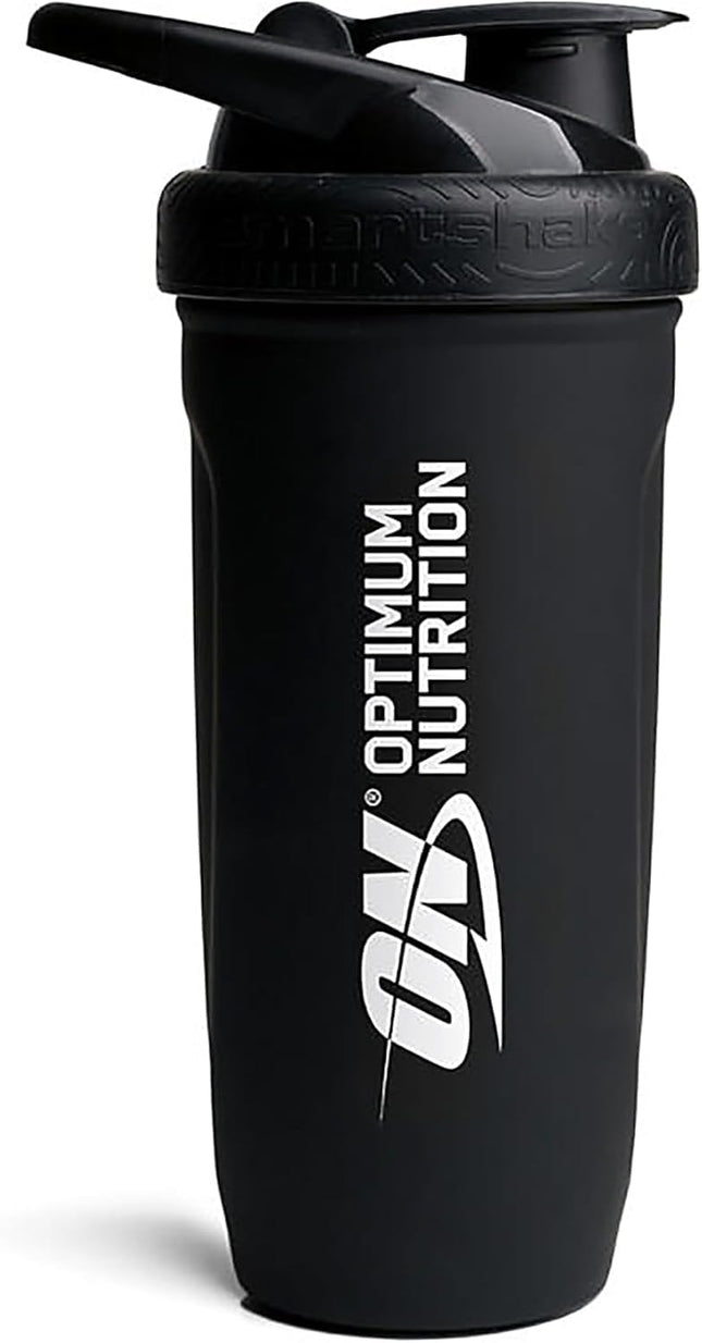 Optimum Nutrition Reforce Steel Smartshake, Durable Food Grade Stainless Steel Protein Shaker Bottle, BPA-Free Bottle with Leak-proof Flip-to-Cap, Easy to Carry Smart