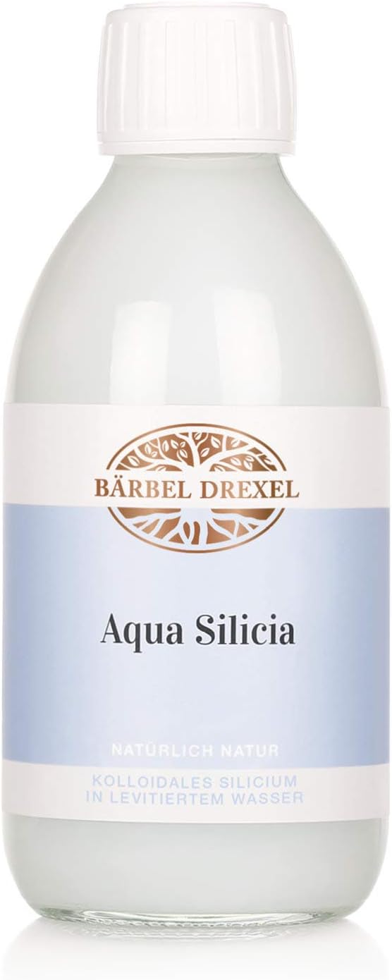BÄRBEL DREXEL Aqua Silicia Colloidal Silicon in Levitated Revitalised Water (250 ml) Vegan Manufacture Germany Connective Tissue Skin Hair Nails Cartilage Natural Silicon Dioxide