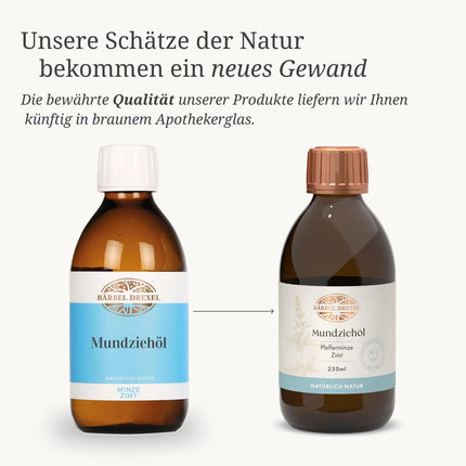 BÄRBEL DREXEL® Zii Oil Natural Mouth Draw Ayurvedic Mouth Rinse for Detoxification 100% Vegan Manufacture Germany Oil Drawing Treatment Mouth Oil Peppermint Oil Drawing Tooth Oil 250ml