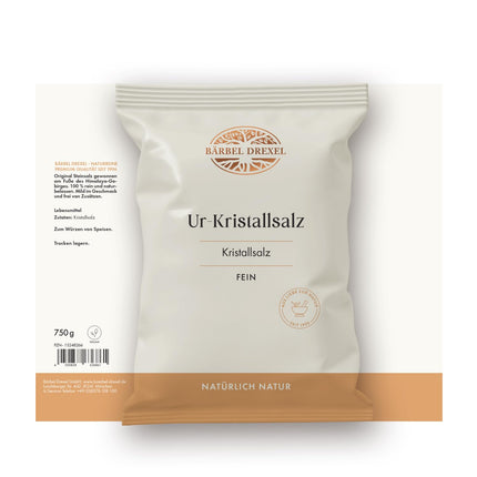 BÄRBEL DREXEL Pink Crystal Salt (Low Level Edge Himalaya) Fine, Fine Natural Salt (750 g) For Gourmets, 100% Vegan Table Salt, Pure Rock Salt, Natural Untreated, Original Salt