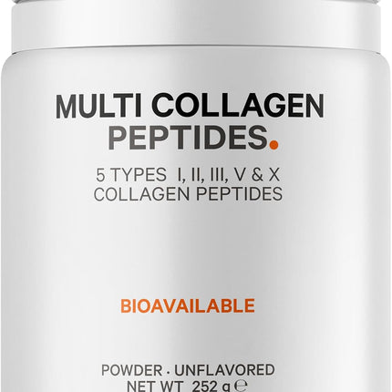 Codeage Multi Collagen Protein Powder Peptides, 1 Month Supply, Hydrolyzed, Type I, II, III, V, X, Grazing All-in-One Super Bone Broth Collagen Supplement, GMO Free, 252 g