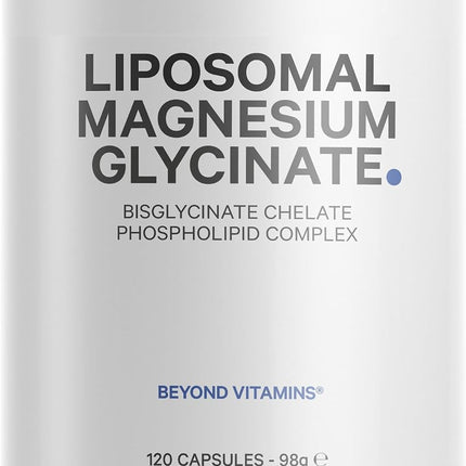 Codeage Liposomal Magnesium Glycinate Supply, 4 Month Supply, Bisglycinate Magnesium Chelate, Chelated Magnesium Mineral Capsules, Bioavailable, GMO Free, Vegan, Gluten Free, 120 Capsules