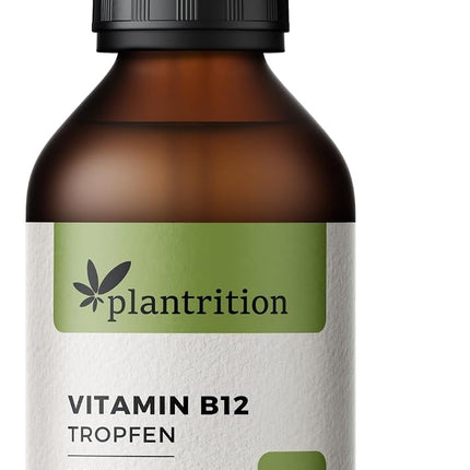 plantrition Vitamin B12 Drops - 1250 Drops Each 100 μg - Both Active Forms (Methyl & Adenosylcobalamin) Without Alcohol, Vegan & Made in DE 50 ml - Packaging May Vary