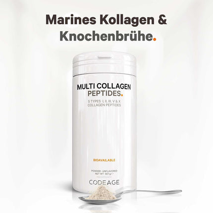 Codeage Multi Collagen Protein Powder Peptides, 2 Month Supply, Hydrolyzed, Type I, II, III, V, X, Grazing All in One Super Bone Broth Collagen Supplement, 567 g