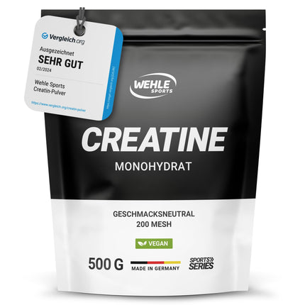 Creatine Monohydrate 1 kg Powder - Pure Creatine, Micronised Quality Mesh 200, High Dose, 100% Vegan - Wehle Sports (1000g) - Packaging May Vary