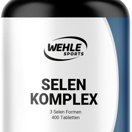 Selenium High Dose Triple Complex - 400 Tablets - 200 μg Selenium from Three Sources (Selenium Yeast, Selenium Methionine, Sodium Selenite) - Vegan & Produced in Germany