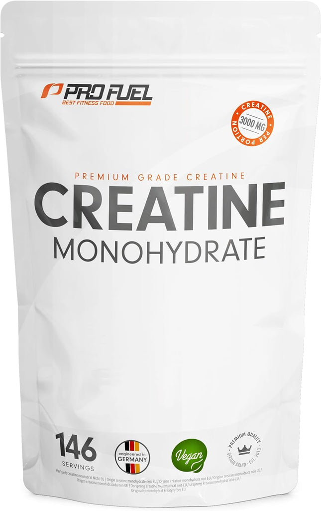 Creatine Monohydrate Powder 500 g - Creatine Monohydrate in Micronised Quality - Creatine Monohydrate Optimal High Dose - Laboratory Tested with Certificate - 100% Vegan - for 146 Applications