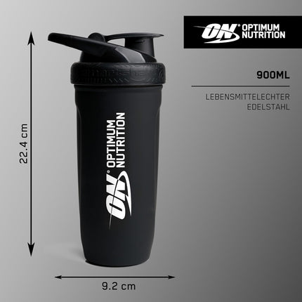 Optimum Nutrition Reforce Steel Smartshake, Durable Food Grade Stainless Steel Protein Shaker Bottle, BPA-Free Bottle with Leak-proof Flip-to-Cap, Easy to Carry Smart