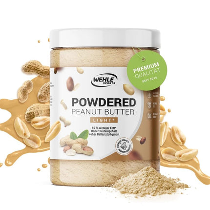 Peanut Butter Light Powder 500 g - Powdered Peanut Butter 85% Less Fat, No Sugar I Peanut Cream with Delicious Flavour, Wehle Sports - Packaging May Vary