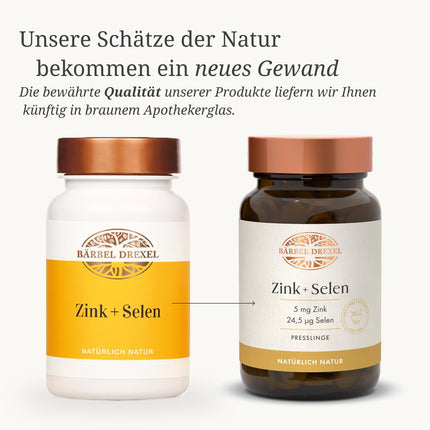 BÄRBEL DREXEL Zinc + Selenium Capsules High Dose with Natural Zinc Gluconate + Selenium Yeast, Vegan (Pack of 145) Skin Hair Nails Bone Immune System Dietary Supplement Natural Healing Zinc Tablets