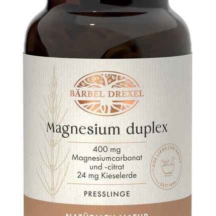 BÄRBEL DREXEL Magnesium duplex for acute needs and depot build-up (200 pieces), magnesium carbonate, silica, magnesium citrate, magnesium tablets, high dose without synthetic additives