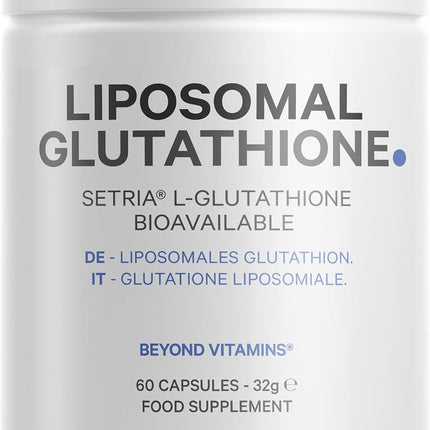 Codeage Liposomal Glutathione Preparation - Pure Reduced Setria L-Glutathione Skin Preparation Nano Encapsulated Glutathione Powder Pills Phospholipids Antioxidant Complex Vegan, GMO Free, 60 Capsules