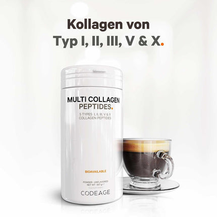 Codeage Multi Collagen Protein Powder Peptides, 2 Month Supply, Hydrolyzed, Type I, II, III, V, X, Grazing All in One Super Bone Broth Collagen Supplement, 567 g