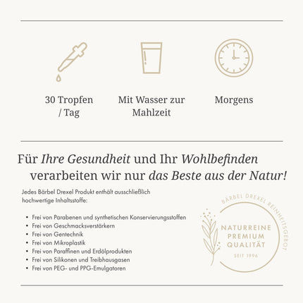 BÄRBEL DREXEL Plant Circulatory Drops Dizziness Due to Low Blood Pressure (30 ml) Vegan Made in Germany Ginkgo + Rosemary + Hawthorn, Cardiovascular Drops, Alcohol-Free