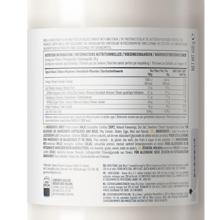 Isopure Vanilla Whey Protein Isolate Powder - 25 g Protein per Serving, Low Sugar, No Artificial Flavours or Sweeteners, Only 5 Ingredients, 450 g
