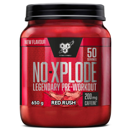 BSN Nutrition N.O.-Xplode Pre-Workout Powder Dietary Supplement, More Energy and Concentration with Caffeine, Amino Acids, Vitamin C and Zinc, Purple Power Flavour, 50 Servings, 650 g