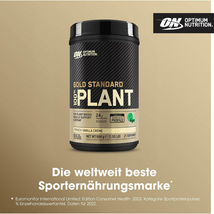 Optimum Nutrition Gold Standard 100% Plant-ON Vegan Protein Powder (with protein from 100% vegetable sources) Vanilla protein powder, 19 servings, 684 g