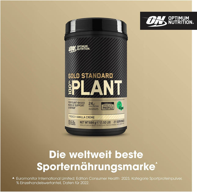 Optimum Nutrition Gold Standard 100% Plant-ON Vegan Protein Powder (with protein from 100% vegetable sources) Vanilla protein powder, 19 servings, 684 g