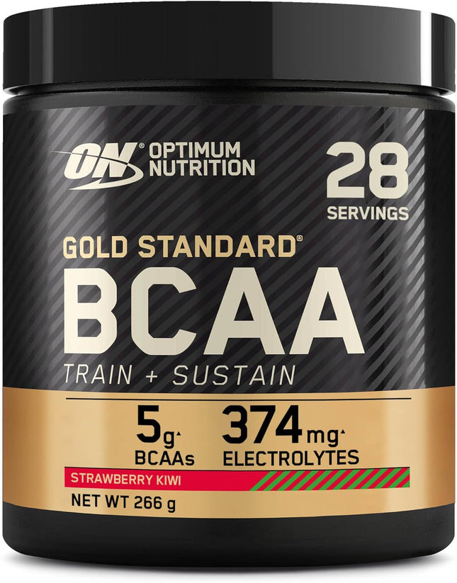 Optimum Nutrition Gold Standard BCAA Powder Branch Chain Amino Acids Supplement with Vitamin C, Wellmune and Electrolytes for Intra Workout Support, Strawberry Kiwi, 28 Servings, 266g