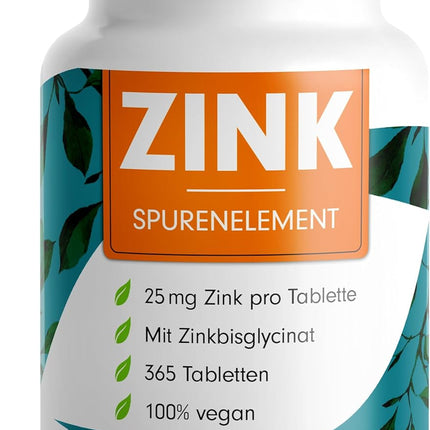 Hochdosierte Zinc Tablets Premium Quality | Zinc with the lack of Prevention and symptoms and Fighting with Zinc to Gcycinat | Immune System to Strengthen, Skin Repair Profuel Zinc Carbon Battery, 50/60 Vegan Tablets