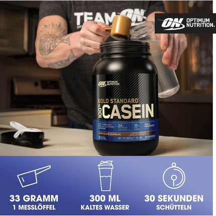 Optimum Nutrition ON 100% Gold Standard Casein Protein, protein powder rich in essential amino acid complex, BCAA, Chocolate Supreme, 27 servings, 0.9 kg
