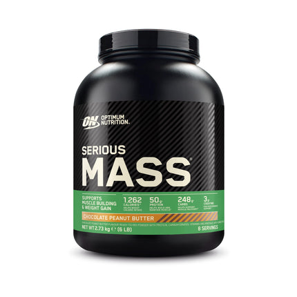 Optimum Nutrition Serious Mass Protein Powder High Calorie Mass Gainer with Vitamins, Creatine and Glutamine, Vanilla, 8 Servings, 2.73kg, packaging may vary