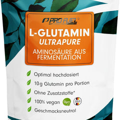 ProFuel L-Glutamine Powder 500 g Vegan, Optimal High Dose & Tasteless, No Additives, Ultrapure with Over 99.9% Purity, L-Glutamine from Fermentation, Laboratory Tested, Supply for 50 Days