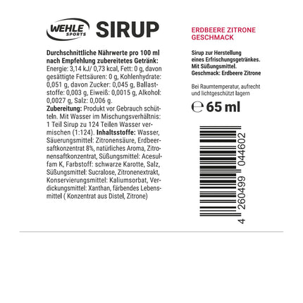 WEHLE Sugar Free Syrup [Zero Syrup] - Sugar-free Syrup for Water with Flavour, No Sugar and Calories, 65 ml (Red Apple)