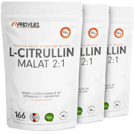 L-Citrulline Malate - 500 g Powder with 3000 mg L-Citrulline Malate 2:1 per Serving - Storage Pack for 166 Applications - No Additives - Laboratory Tested with Certificate