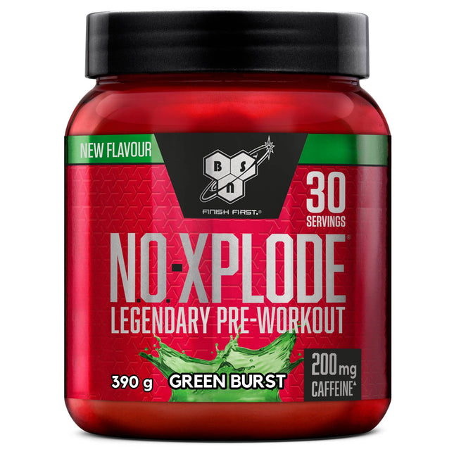 BSN Nutrition N.O.-Xplode Pre-Workout Powder Dietary Supplement, More Energy and Concentration with Caffeine, Amino Acids, Vitamin C and Zinc, Purple Power Flavour, 30 Servings, 390 g