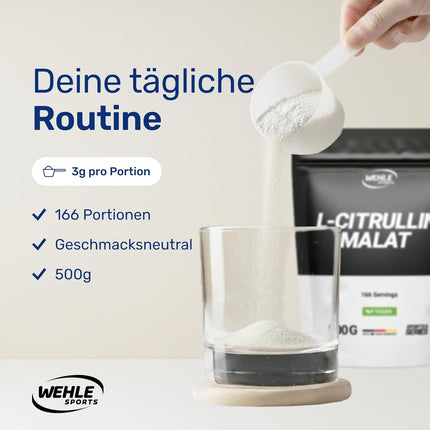 L-Citrulline Malate Powder 2:1 - 500g - High Dose - Vegan - Produced in Germany - Amino Acid