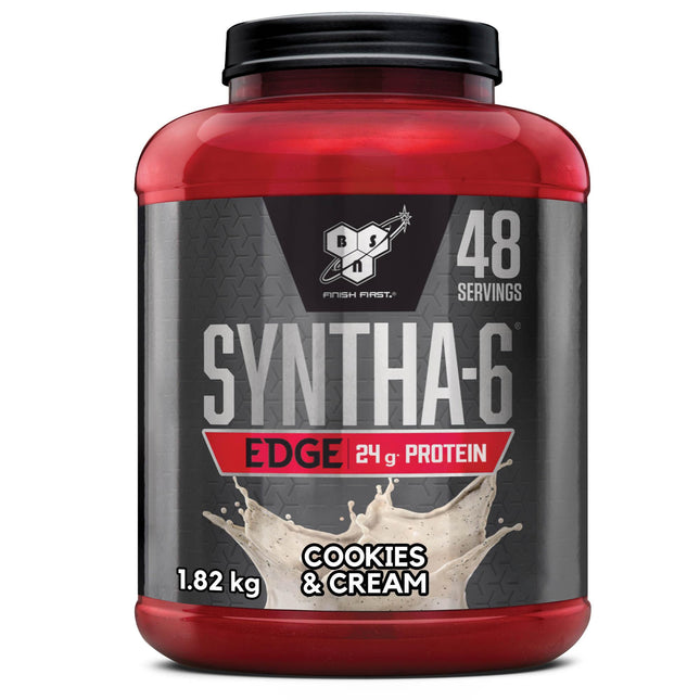 BSN Nutrition Protein Powder Syntha 6 Edge Low Carb and Sugar Whey Protein Shake with Whey Protein Isolate, Micellar Casein, Glutamine and Amino Acids, Chocolate Milkshake, 48 Servings, 1.87kg