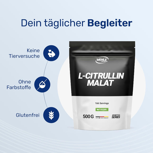 L-Citrulline Malate Powder 2:1 - 500g - High Dose - Vegan - Produced in Germany - Amino Acid