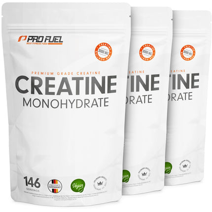 Creatine Monohydrate Powder 500 g - Creatine Monohydrate in Micronised Quality - Creatine Monohydrate Optimal High Dose - Laboratory Tested with Certificate - 100% Vegan - for 146 Applications
