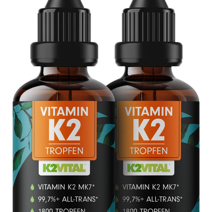 Vitamin K2 Drops High Dose 1800x (50ml) - 200 µg Vitamin K2 MK7, Pharmaquinone Premium Vit. K2 High Dose with 99.7+% All Trans Content - Laboratory Tested with Certificate - 100% Vegan