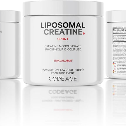 Codeage Liposomal Creatine Monohydrate Powder - 3000 mg Per Serving, Tasteless, 60 Servings - Dietary Supplement Before and After Training - 2 Month Supply