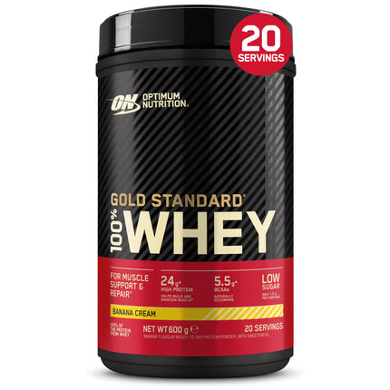 Optimum Nutrition Gold Standard 100% Whey, Protein Powder, Vanilla Ice Cream Flavour, 600 g, 20 Servings