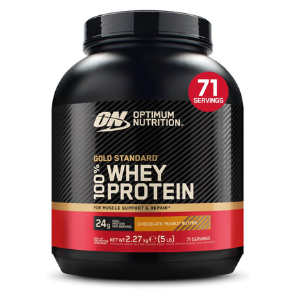 Optimum Nutrition Gold Standard Whey Muscle Building and Recovery Protein Powder With Glutamine and Amino Acids, Double Rich Chocolate, 74 Servings, 2.27kg, packaging may vary