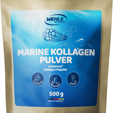 Marine Collagen Powder 500 gm – Collagen Hydrolysate Peptides Type I and Type II – Wehle Sports Fish Collagen, Tasteless