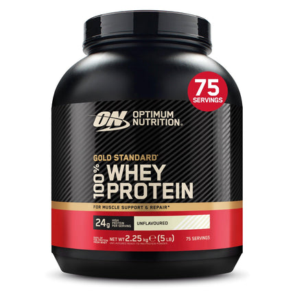 Optimum Nutrition Gold Standard Whey Muscle Building and Recovery Protein Powder With Glutamine and Amino Acids, Delicious Strawberry, 77 Servings, 2.27kg, packaging may vary