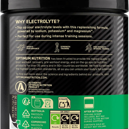 Optimum Nutrition Ready to Mix Electrolyte Dietary Supplement Powder with Wild Berry Flavour and Sweetener, 33 Servings, 9.5 oz