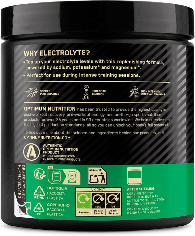 Optimum Nutrition Ready to Mix Electrolyte Dietary Supplement Powder with Wild Berry Flavour and Sweetener, 33 Servings, 9.5 oz