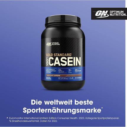 Optimum Nutrition ON 100% Gold Standard Casein Protein, protein powder rich in essential amino acid complex, BCAA, Chocolate Supreme, 27 servings, 0.9 kg