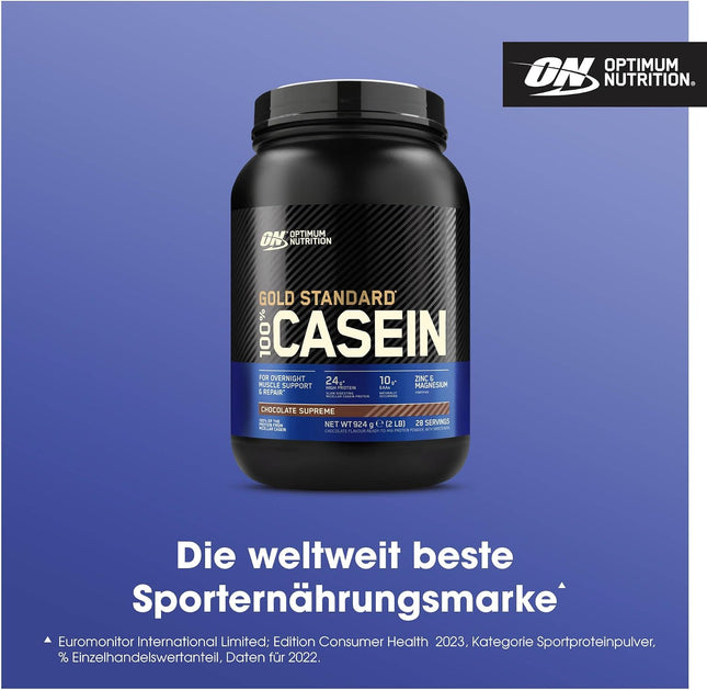 Optimum Nutrition ON 100% Gold Standard Casein Protein, protein powder rich in essential amino acid complex, BCAA, Chocolate Supreme, 27 servings, 0.9 kg