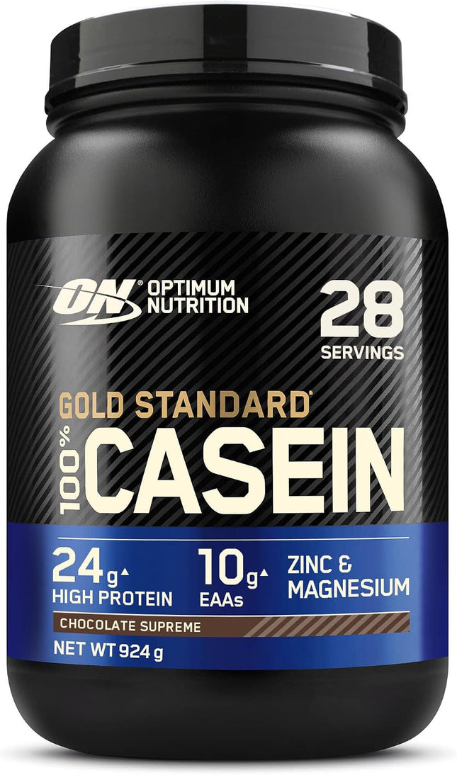 Optimum Nutrition ON 100% Gold Standard Casein Protein, protein powder rich in essential amino acid complex, BCAA, Chocolate Supreme, 27 servings, 0.9 kg
