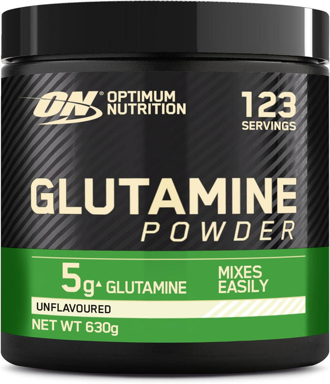 Optimum Nutrition Glutamine Powder, L-Glutamine Amino Acid Powder, Dietary Supplement Before and After Workout Shake, Unflavored, 123 Servings, 630g