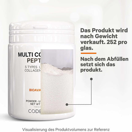 Codeage Multi Collagen Protein Powder Peptides, 1 Month Supply, Hydrolyzed, Type I, II, III, V, X, Grazing All-in-One Super Bone Broth Collagen Supplement, GMO Free, 252 g