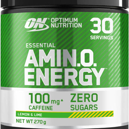 Optimum Nutrition Amino Energy Pre Workout Powder Keto Friendly with Beta Alanine, Caffeine, Amino Acids and Vitamin C, Lemon Lime, 30 Servings, 270g