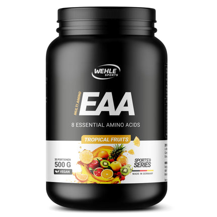Wehle EAA Powder 500 g - Amino Powder with 8 Essential Amino Acids, Vegan, No Sugar, for Sports and Fitness (Cola Cherry)